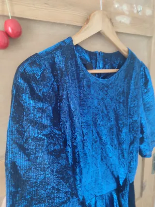 Vestido Vintage Fiesta Azul y Negro