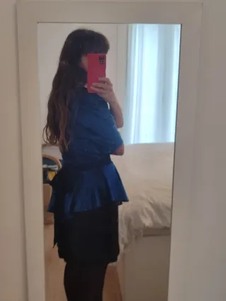 Vestido Vintage Fiesta Azul y Negro