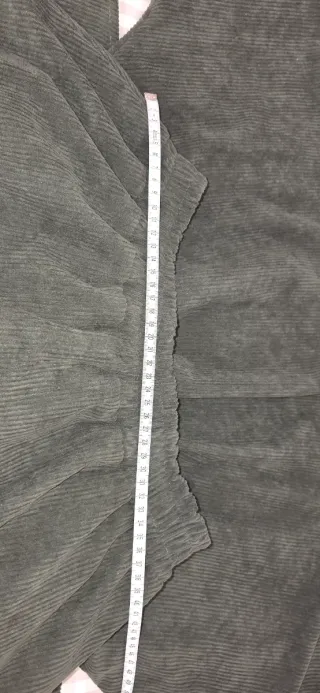 Conjunto falda larga pana verde talla única