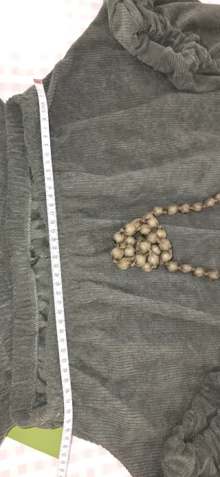 Conjunto falda larga pana verde talla única