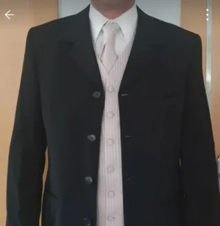 Traje Negro Hombre Talla 38/40 (Un Uso)