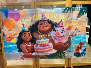 Banner Vaiana Moana Fiesta Cumpleaños