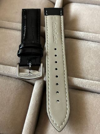 Correa de piel negra para reloj Longines