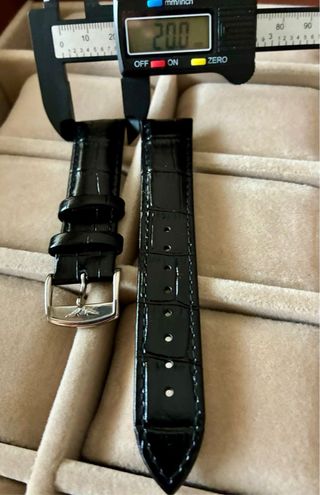 Correa de piel negra para reloj Longines