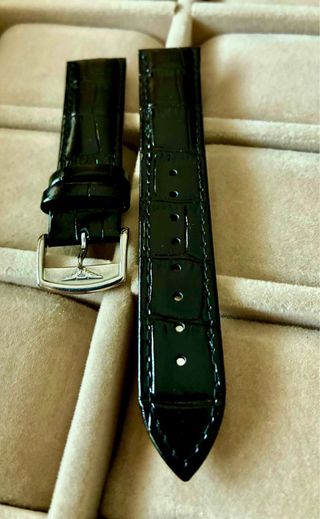 Correa de piel negra para reloj Longines