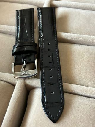 Correa de piel negra para reloj Longines