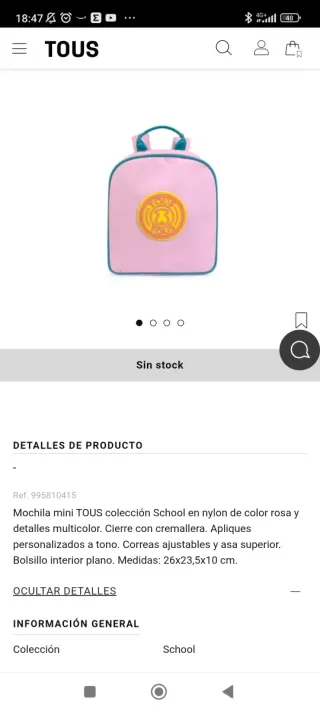 Mochila Tous niña rosa y turquesa