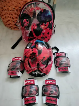 Pack Protecciones Patinaje Ladybug Niña