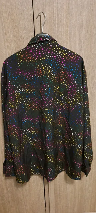 Camicia nera con pois colorati +pantaloni