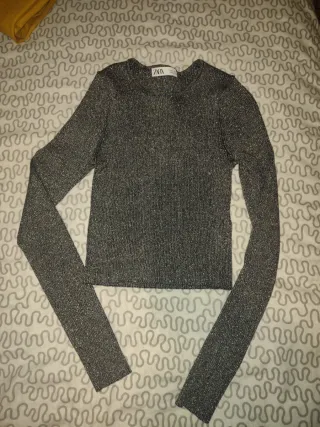 Jersey Zara Manga Larga Brillante