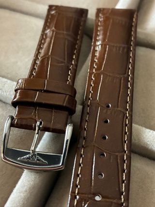 Correa de reloj de piel marrón para Longines