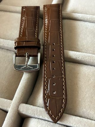 Correa de reloj de piel marrón para Longines