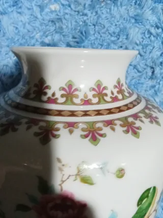 Jarrón Kaiser porcelana flores pájaros