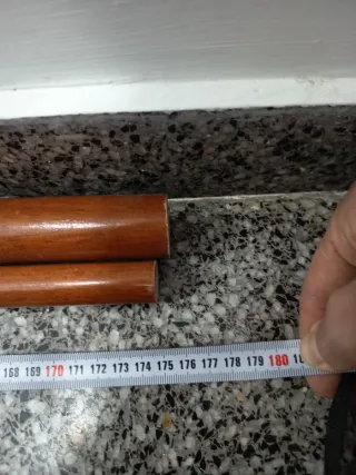 Lote 3 barras cortina madera