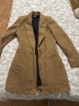 Abrigo Levita Lana Zara Marrón