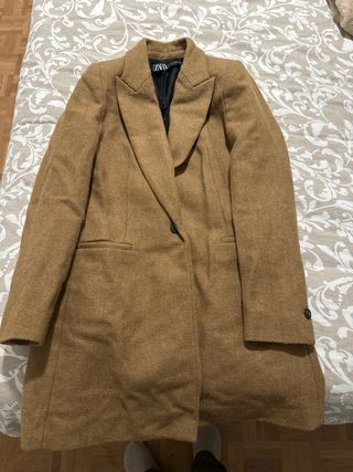 Abrigo Levita Lana Zara Marrón