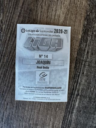 Cromo Joaquín Sánchez - Betis