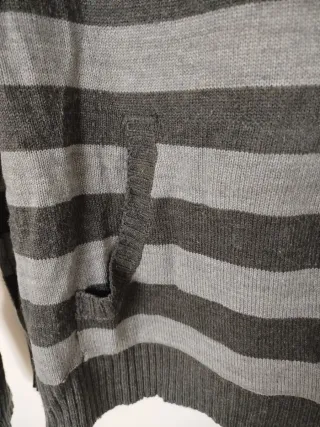 Jersey con capucha a rayas gris XL