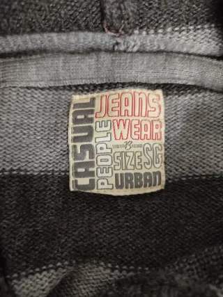 Jersey con capucha a rayas gris XL