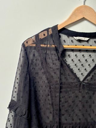 Blusa negra transparente Stradivarius mujer