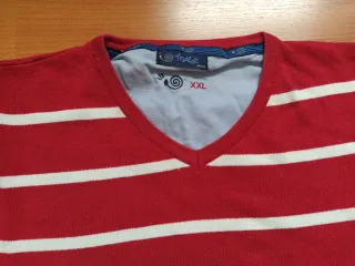 Jersey Polo Rayas Rojo Blanco Talla XXL Trasluz