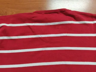 Jersey Polo Rayas Rojo Blanco Talla XXL Trasluz