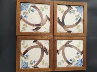 4 Ladrillos Antiguas Pintados a Mano