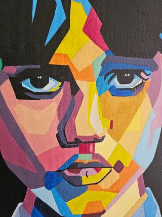 Dipinto popart Mercoledì Addams