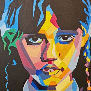 Dipinto popart Mercoledì Addams