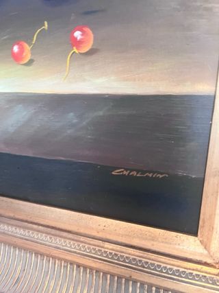 Cuadro Bodegón Frutas Marco Madera,
