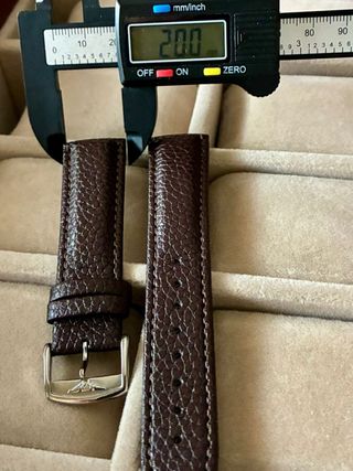 Correa de reloj de cuero marrón para Longines