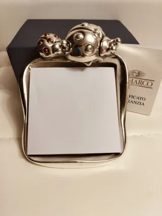 Porta post-it in argento a forma di coccinella