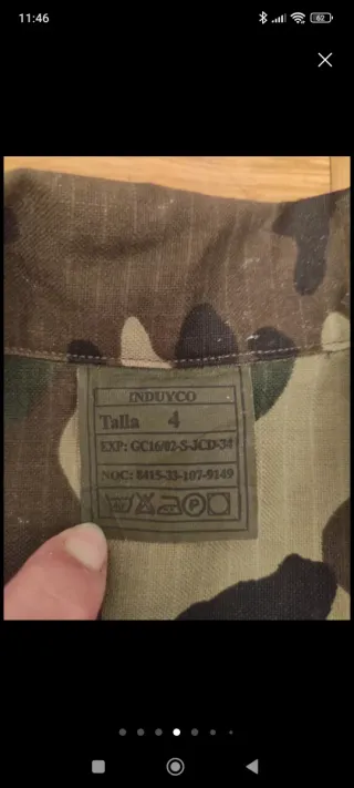 Camisa militar manga corta camuflaje