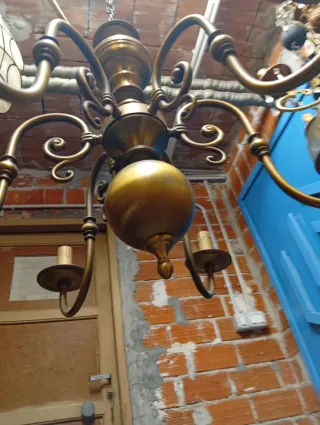 Lampadario vintage oro metallo anni 70