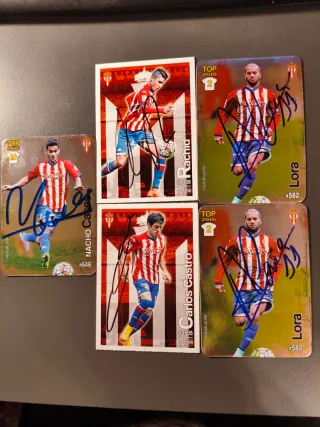 Lote 5 cromos auto Sporting de Gijón