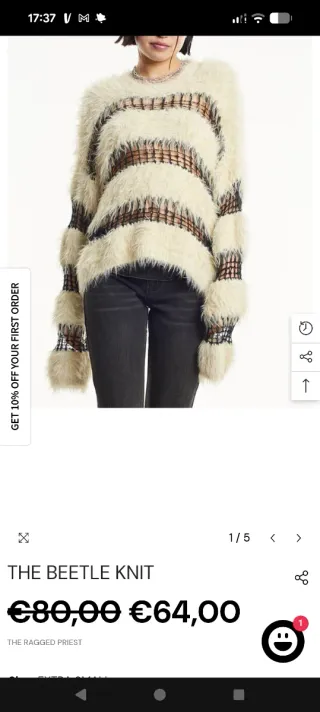 Jersey The Ragged Priest Beige/Negro Talla Única