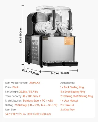 Macchina per Bevande Ghiacciate Commerciale 2x4 L