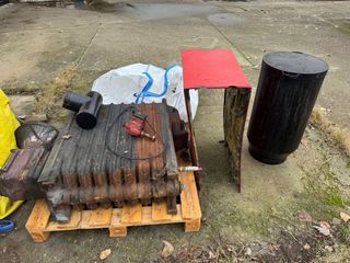 Caldera Roca leña y cáscara