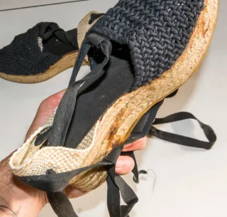 Alpargatas mujer negras con cintas