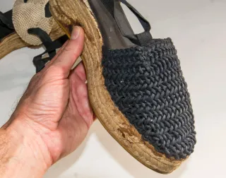 Alpargatas mujer negras con cintas