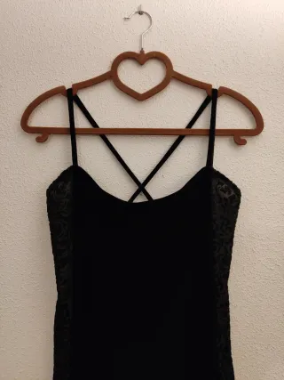 Vestido largo fiesta terciopelo negro vintage UK16