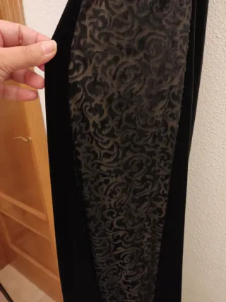 Vestido largo fiesta terciopelo negro vintage UK16