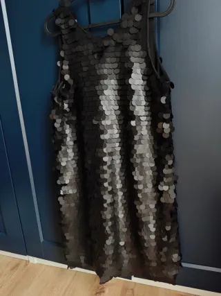 Vestido de fiesta lentejuelas negro/plata