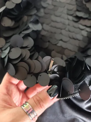 Vestido de fiesta lentejuelas negro/plata