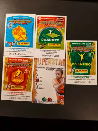 Lote 5 cromos Valencia firmados