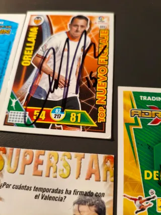 Lote 5 cromos Valencia firmados