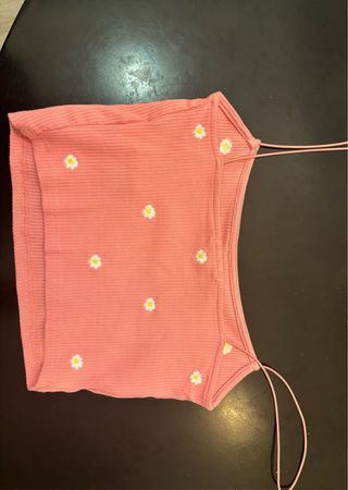 Top tirantes rosa flores