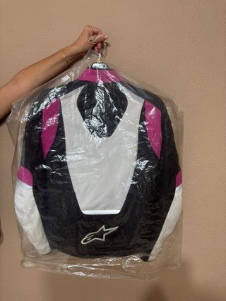 Chaqueta Moto Alpinestars Negra y Rosa