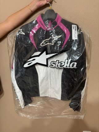 Chaqueta Moto Alpinestars Negra y Rosa