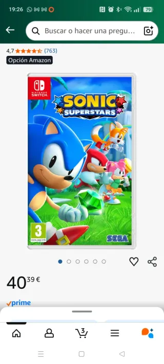 Juego Sonic Superstars Nintendo Switch